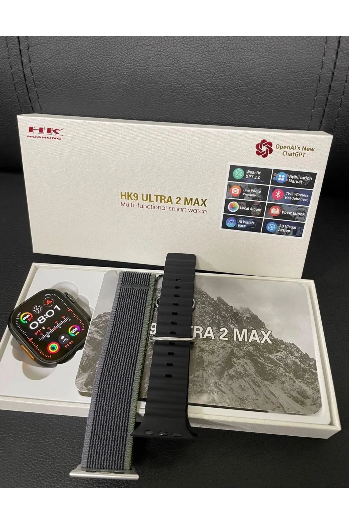 Smartwatch Deportivo HK9 Ultra 2 Max Plateado