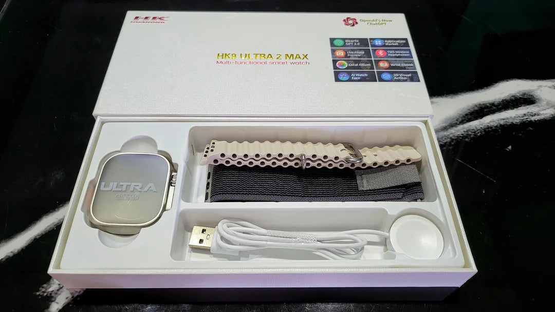 Smartwatch Deportivo HK9 Ultra 2 Max Plateado