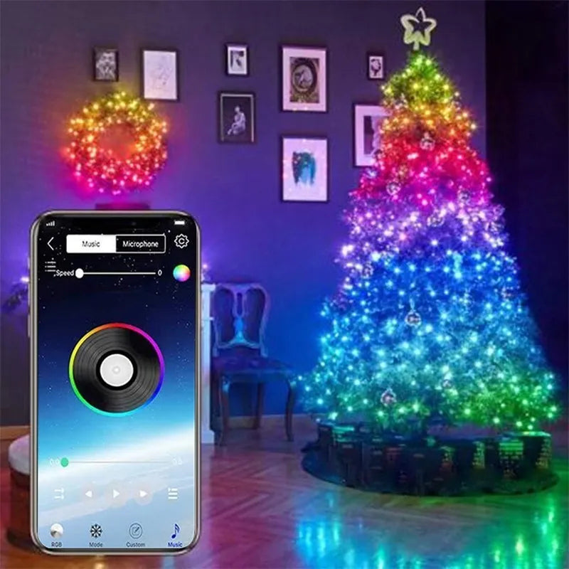 LUCES NAVIDEÑAS CONTROLADOS POR BLUETOOTH Y APP