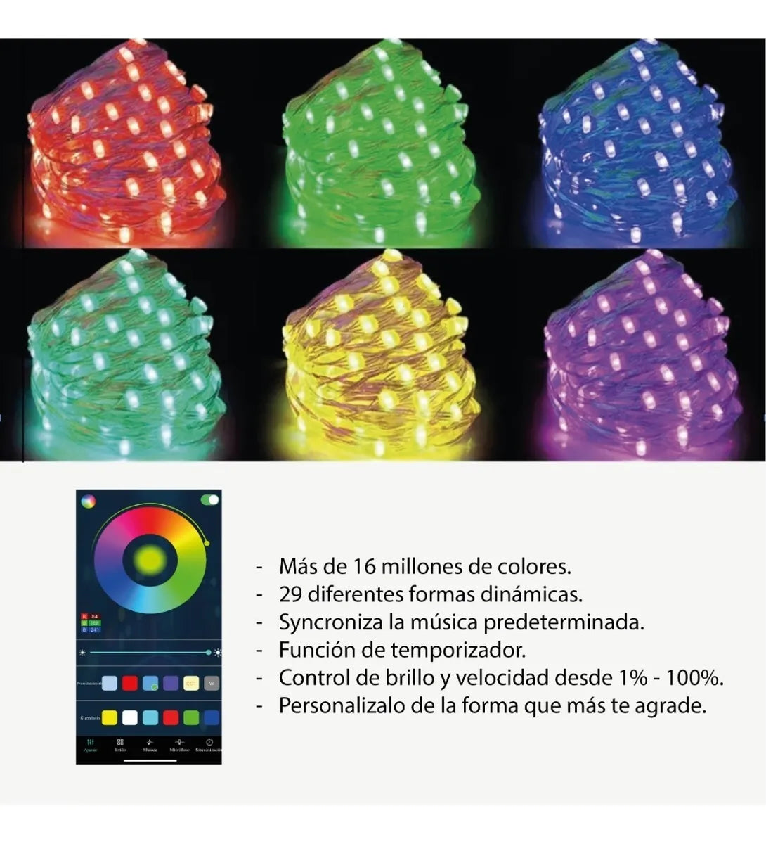 LUCES NAVIDEÑAS CONTROLADOS POR BLUETOOTH Y APP
